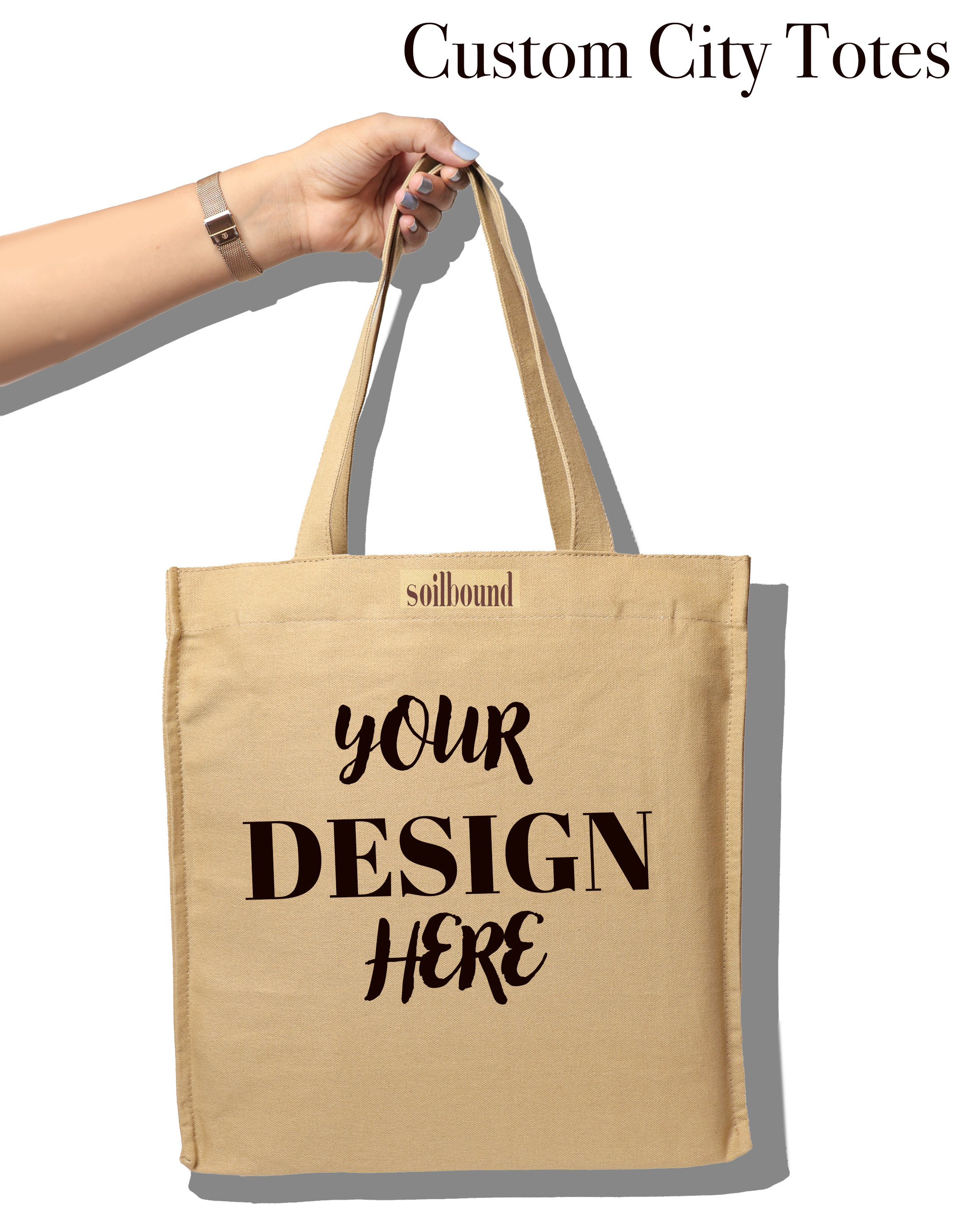 Customized City Totes Bag - Beige