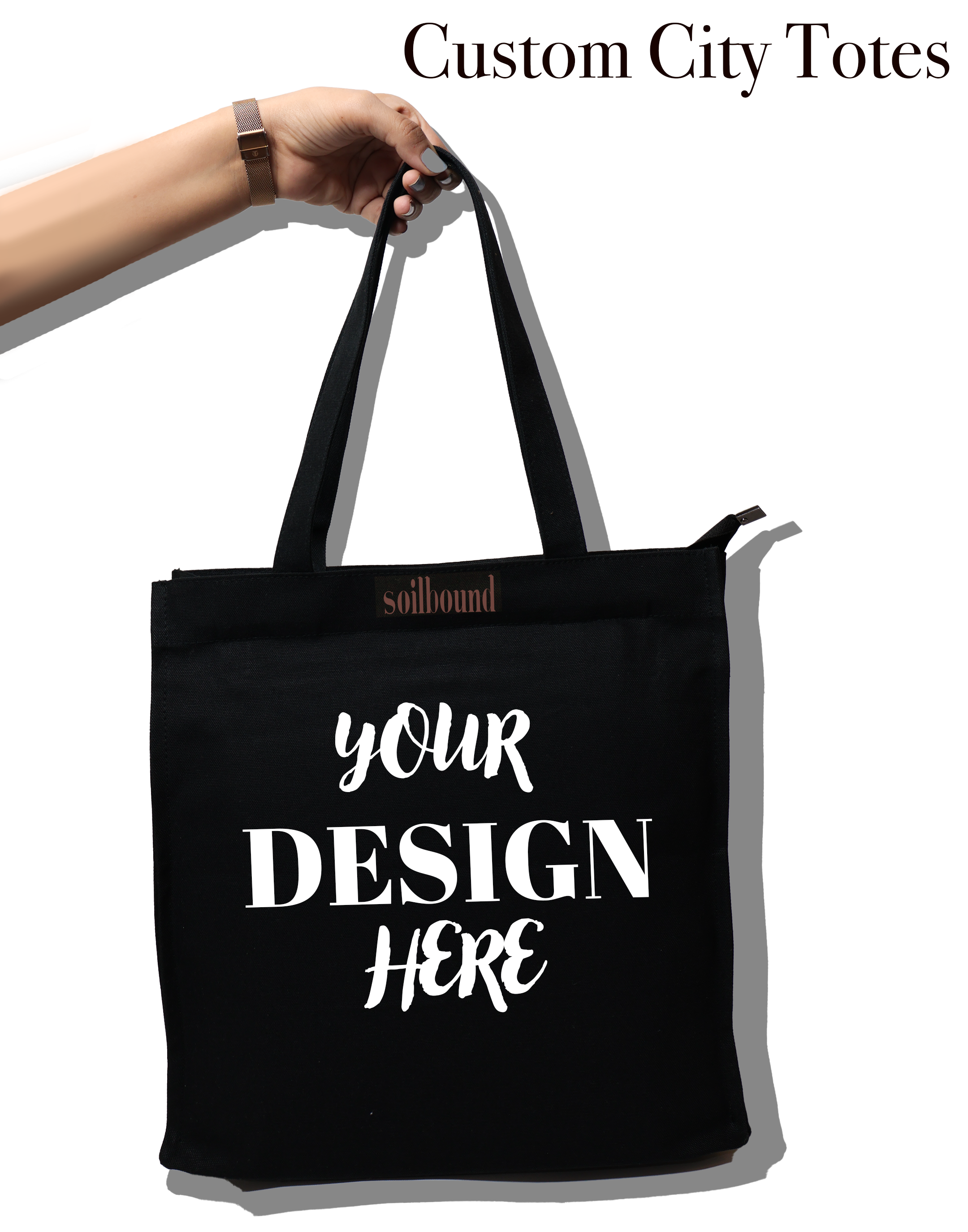 Customized City Totes Bag - Black